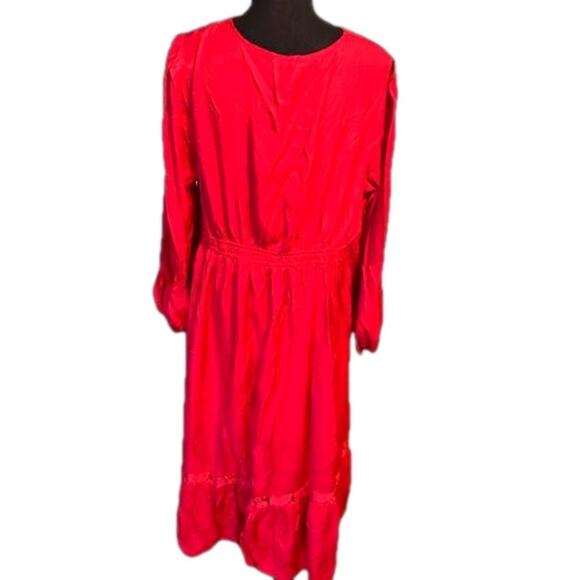 SBetro Red Plus Size Boho Maxi Dress – Long Sleeve, Size 3X - Picture 2 of 9